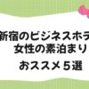 新宿のビジネスホテル女性素泊まりおススメ5選